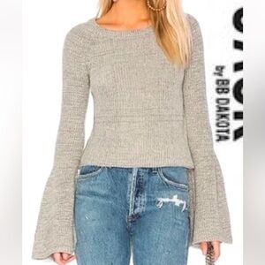 Grey Bell Sleeve Sweater